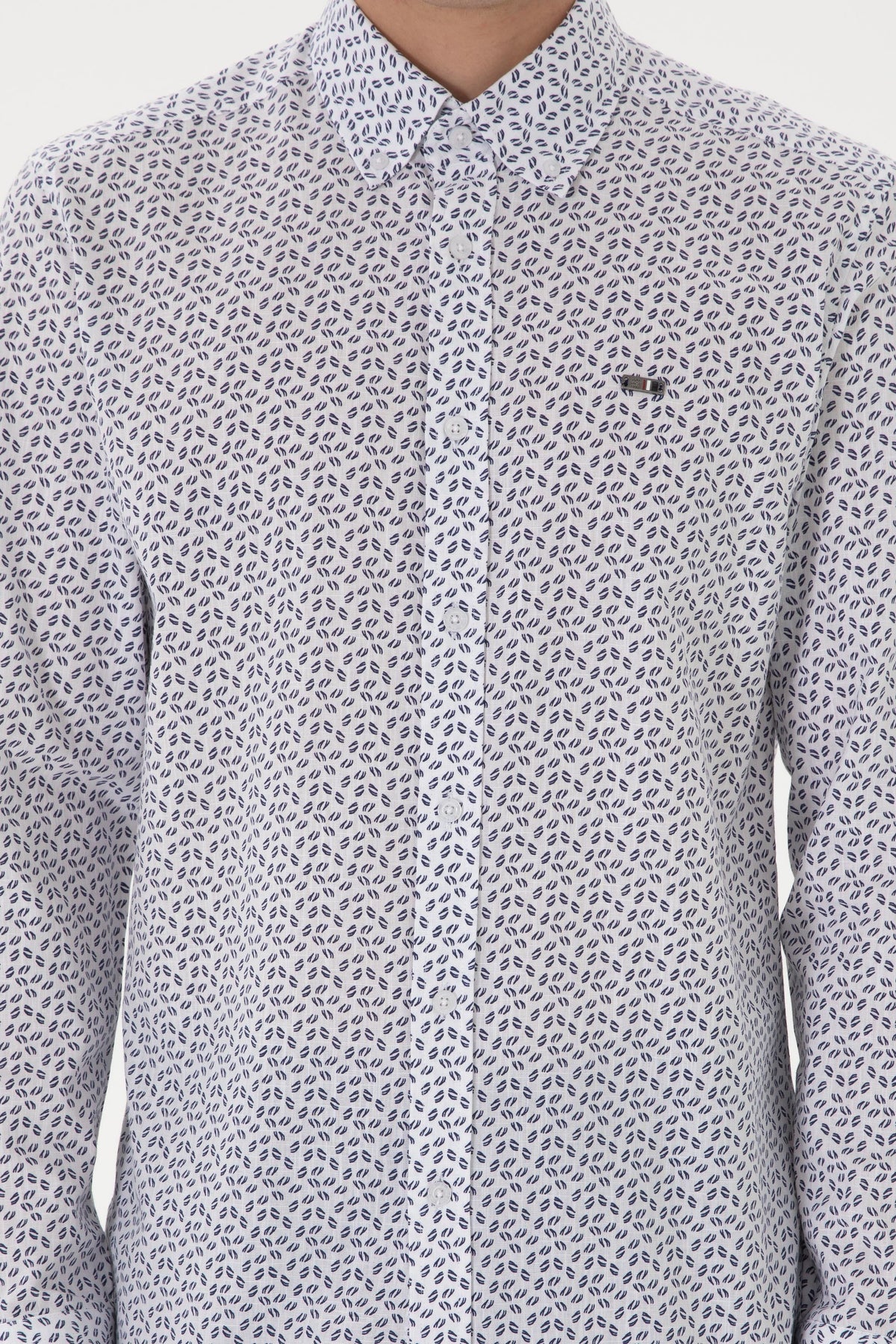 U.S. Polo Assn. bijela muška košulja sa sitnim printom