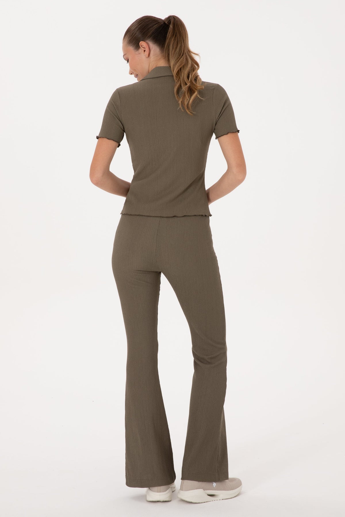 U.S. Polo Assn. khaki ženske zvonaste pantalone
