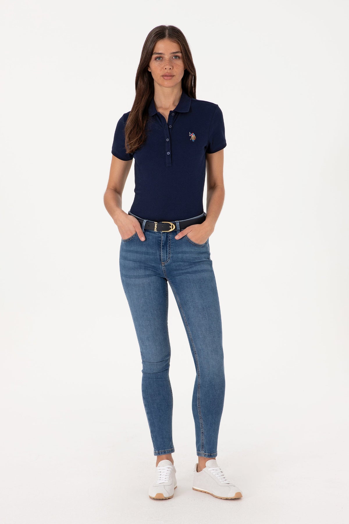 U.S. Polo Assn. teget ženska polo majica s malim logom