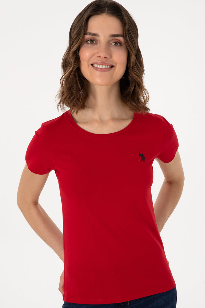 U.S. Polo Assn. crvena ženska majica s kratkim rukavima-[SKU]