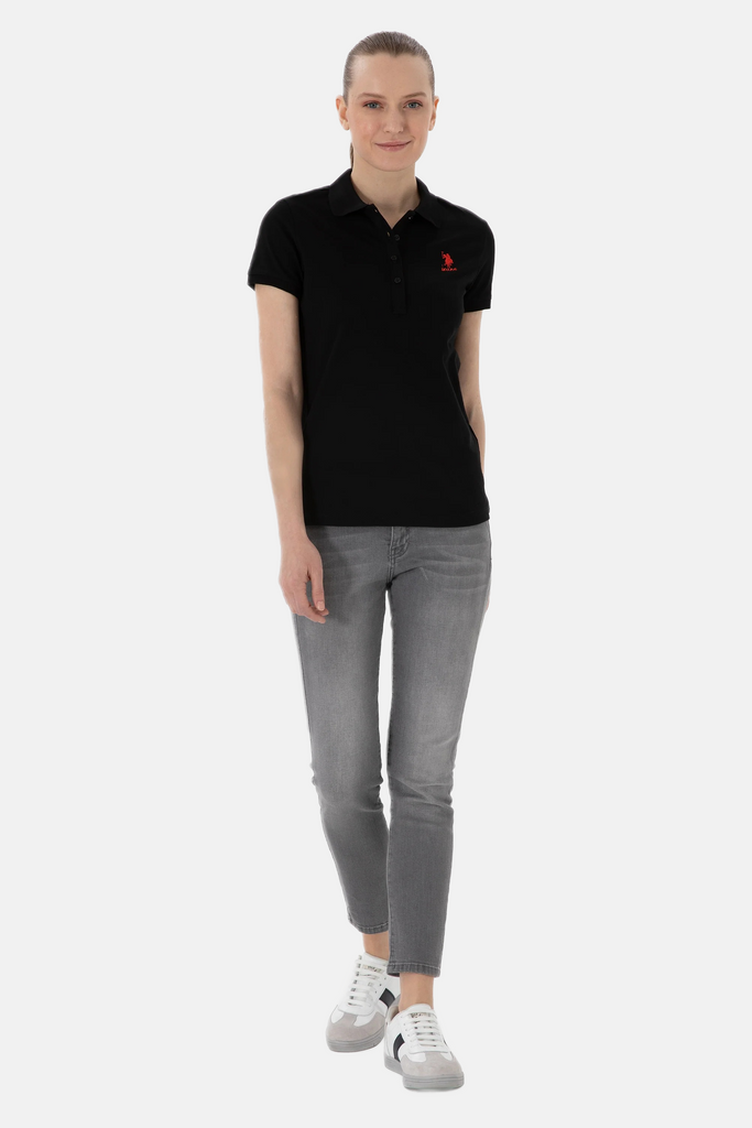 U.S. Polo Assn. crna ženska majica s kratkim rukavima-[SKU]
