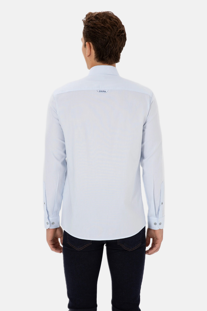 U.S. Polo Assn. svijetlo plava muška košulja s uzorkom-[SKU]