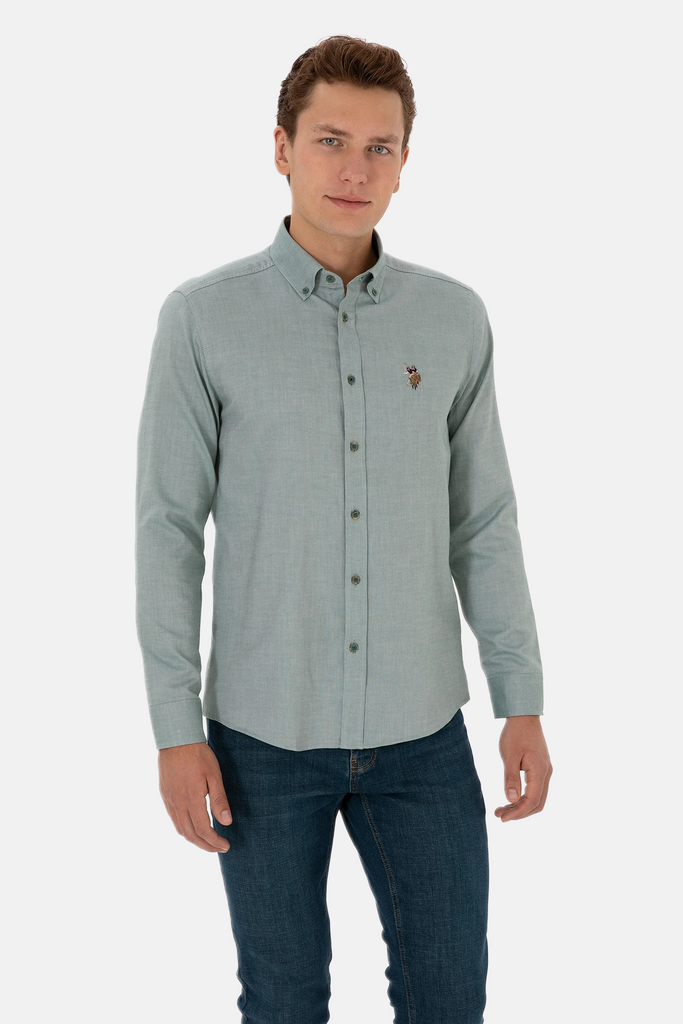 U.S. Polo Assn. zelena muška košulja s teksturom-[SKU]
