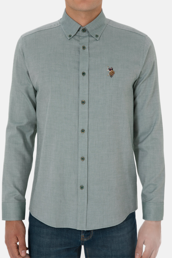 U.S. Polo Assn. zelena muška košulja s teksturom-[SKU]