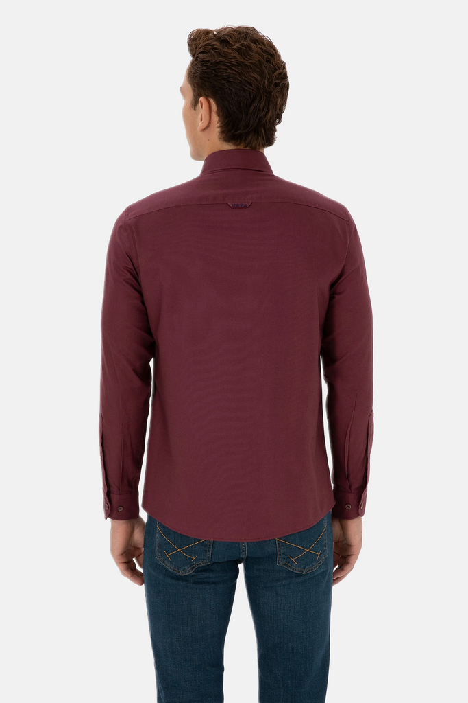 U.S. Polo Assn. crvena muška košulja s dugim rukavima-[SKU]