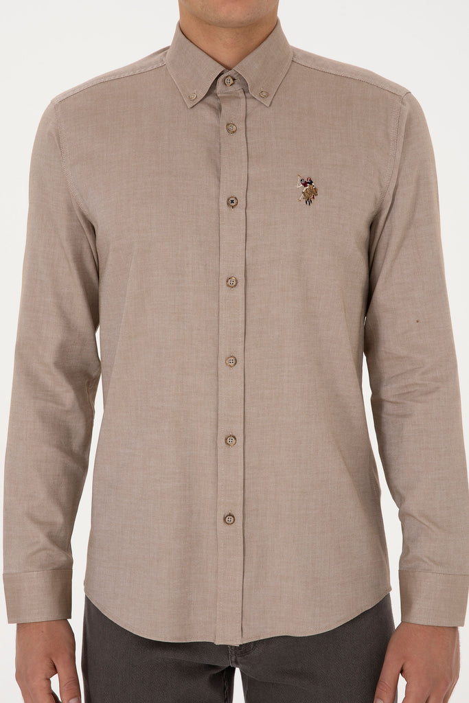 U.S. Polo Assn. khaki muška košulja s teksturom-[SKU]