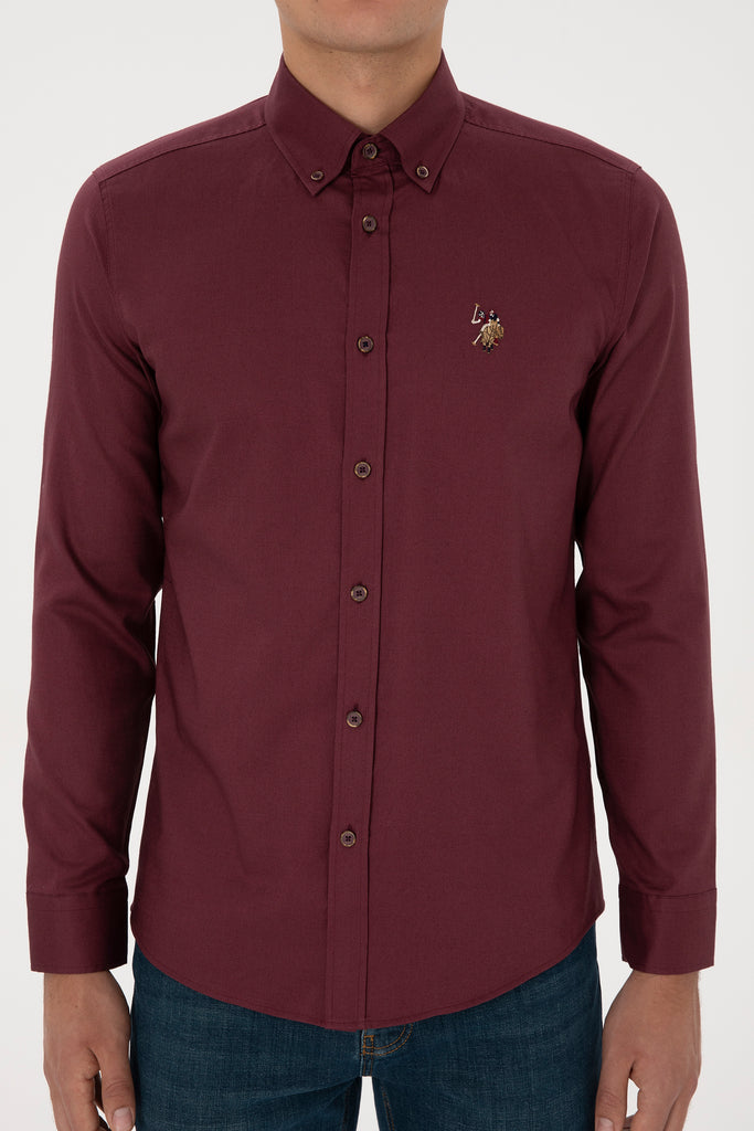 U.S. Polo Assn. crvena muška košulja s dugim rukavima-[SKU]