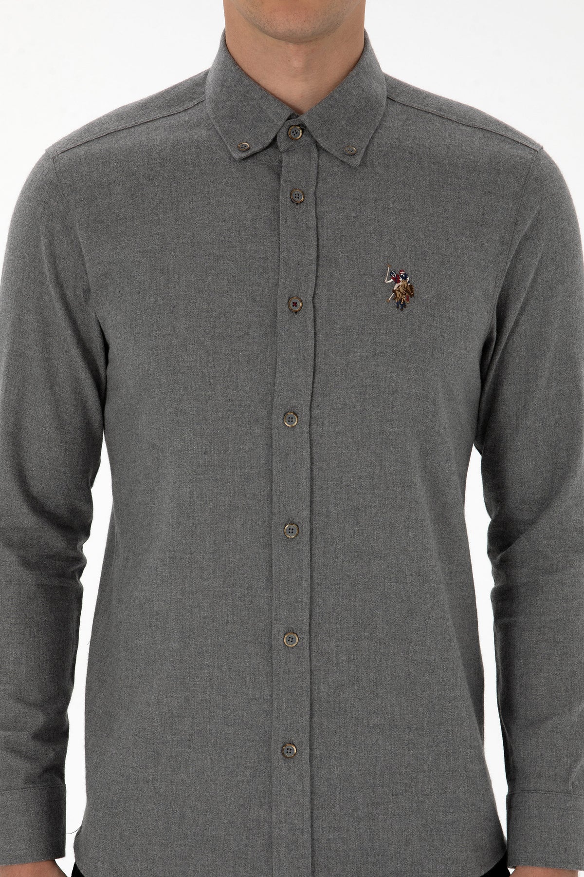 U.S. Polo Assn. siva muška slim košulja