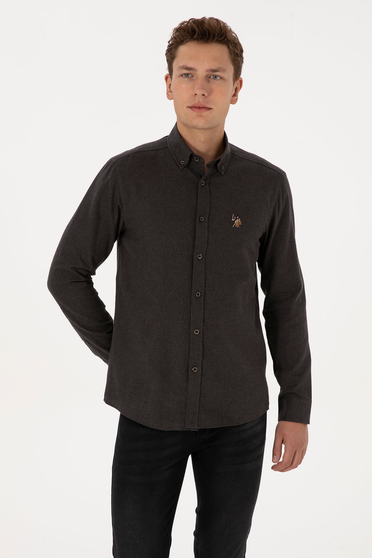 U.S. Polo Assn. crna muška button-down košulja