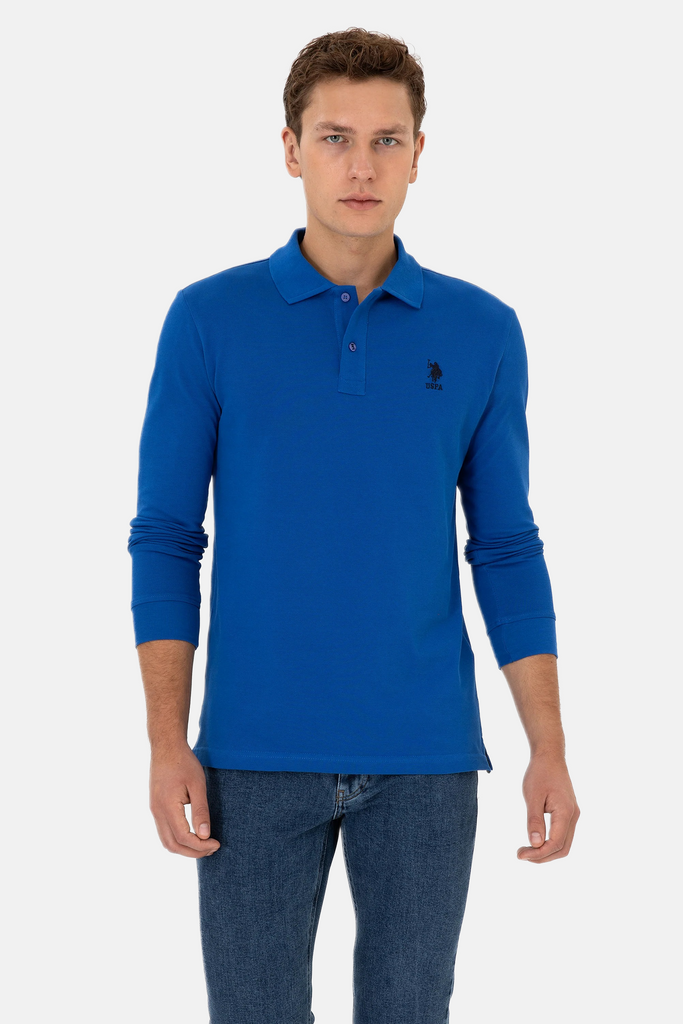 U.S. Polo Assn. plava muška polo majica dugih rukava-[SKU]