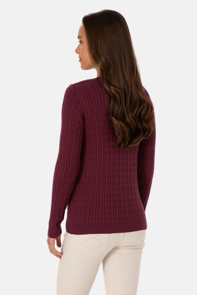 U.S. Polo Assn. bordo ženski džemper na V izrez-[SKU]