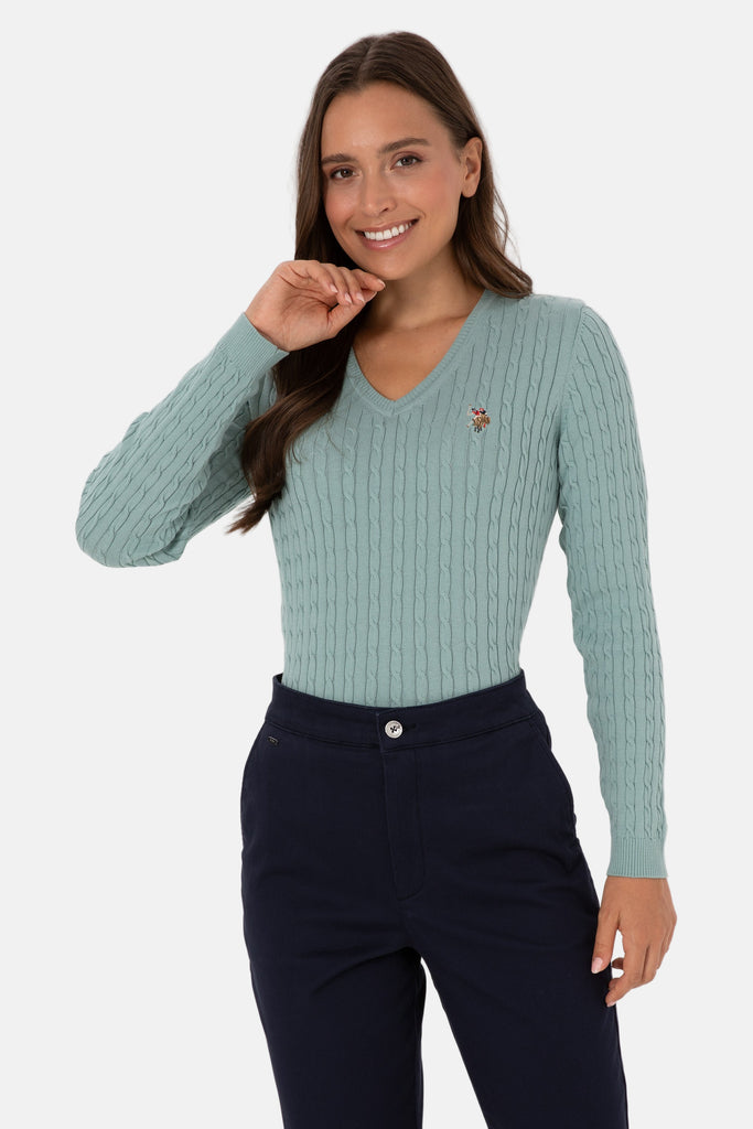 U.S. Polo Assn. zeleni ženski džemper (2226089VR090)-[SKU]