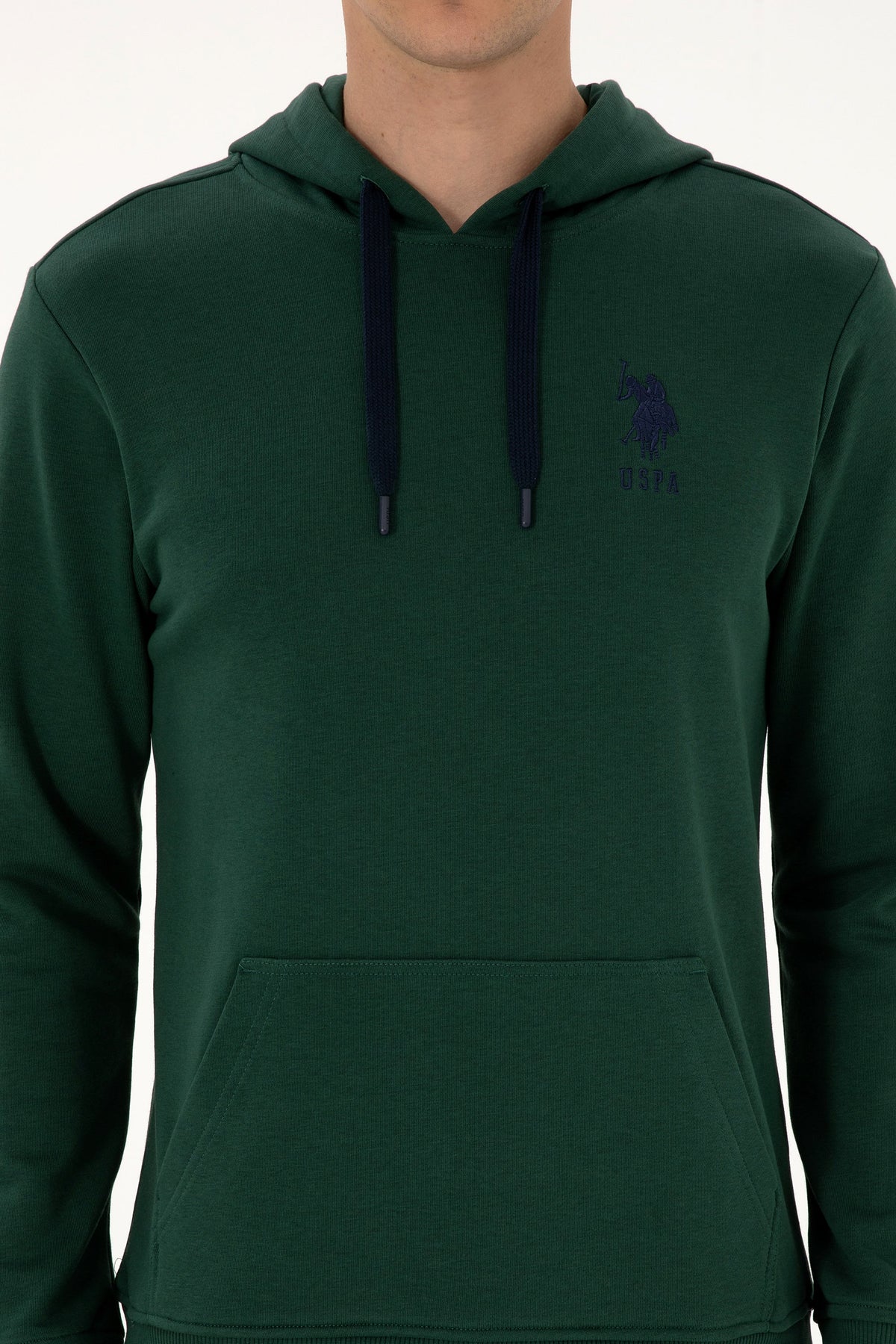 U.S. Polo Assn. zelena muška majica dugih rukava s kapuljačom i džepom