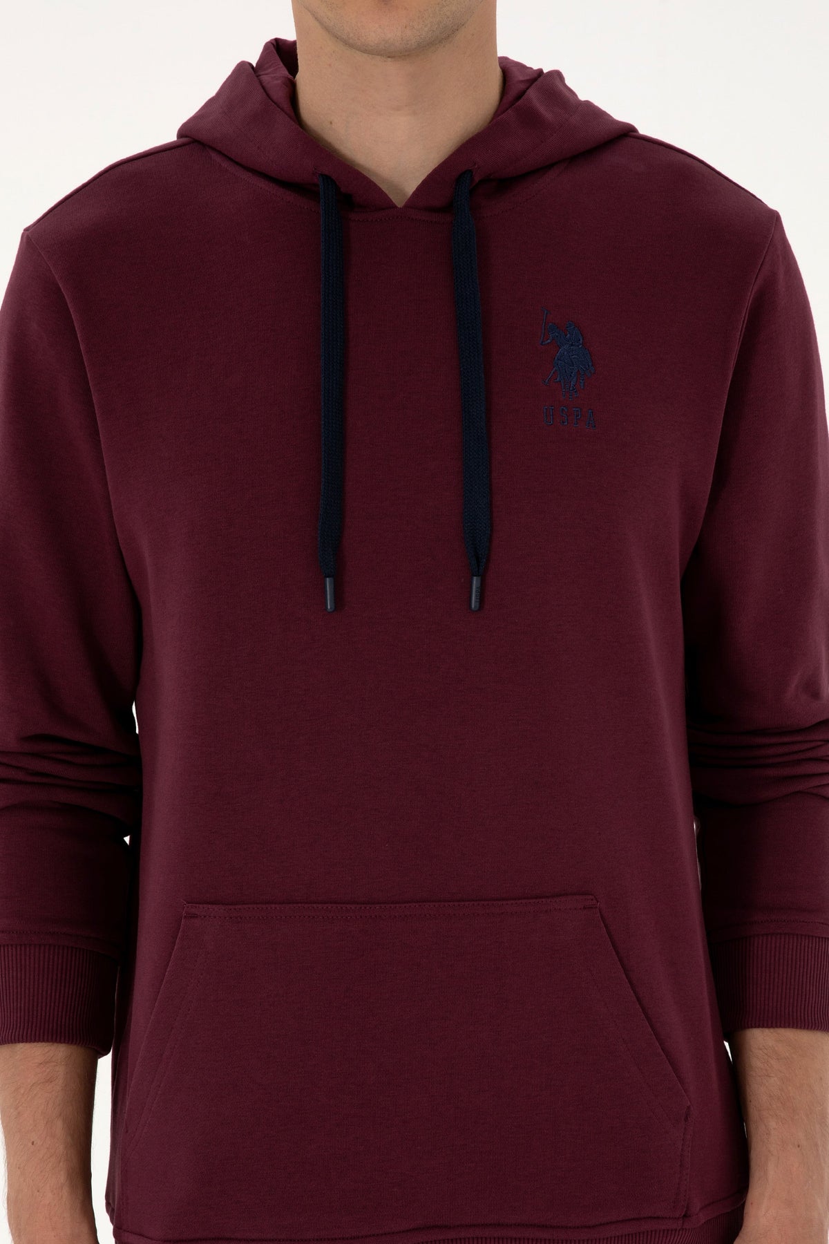 U.S. Polo Assn. bordo muška majica dugih rukava s kapuljačom i džepom