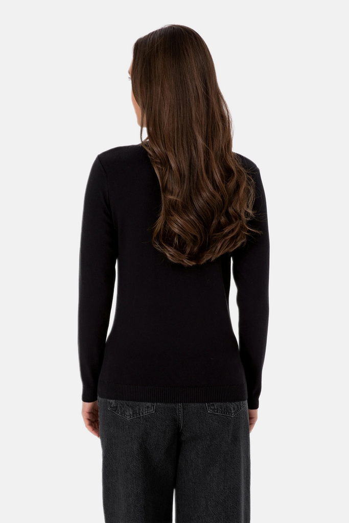 U.S. Polo Assn. crni ženski džemper na V izrez-[SKU]