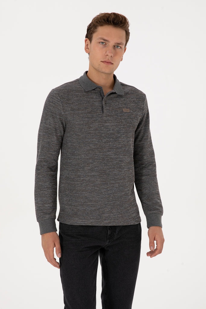 U.S. Polo Assn. siva muška polo majica dugih rukava-[SKU]