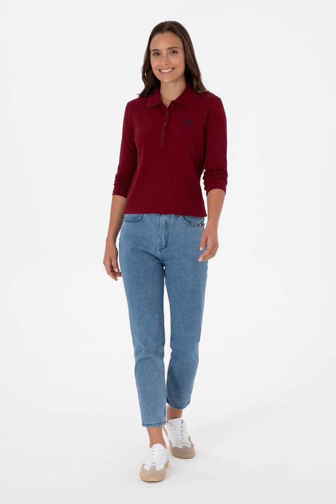 U.S. Polo Assn. bordo ženska polo majica dugih rukava-[SKU]
