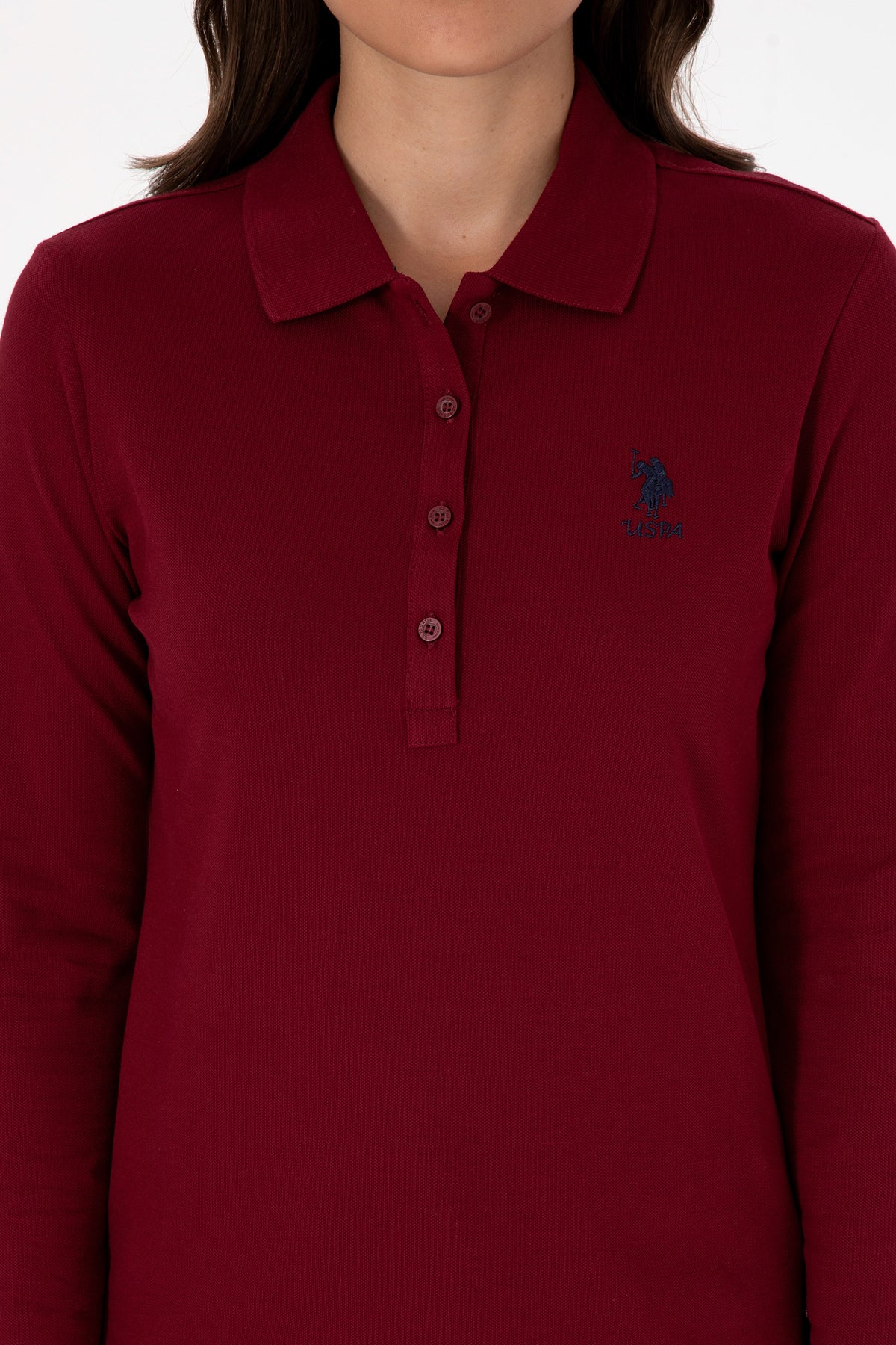 U.S. Polo Assn. bordo ženska polo majica dugih rukava klasičnog kroja