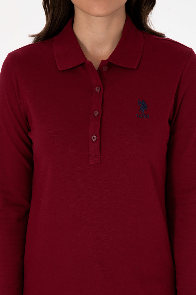 U.S. Polo Assn. bordo ženska polo majica dugih rukava-[SKU]