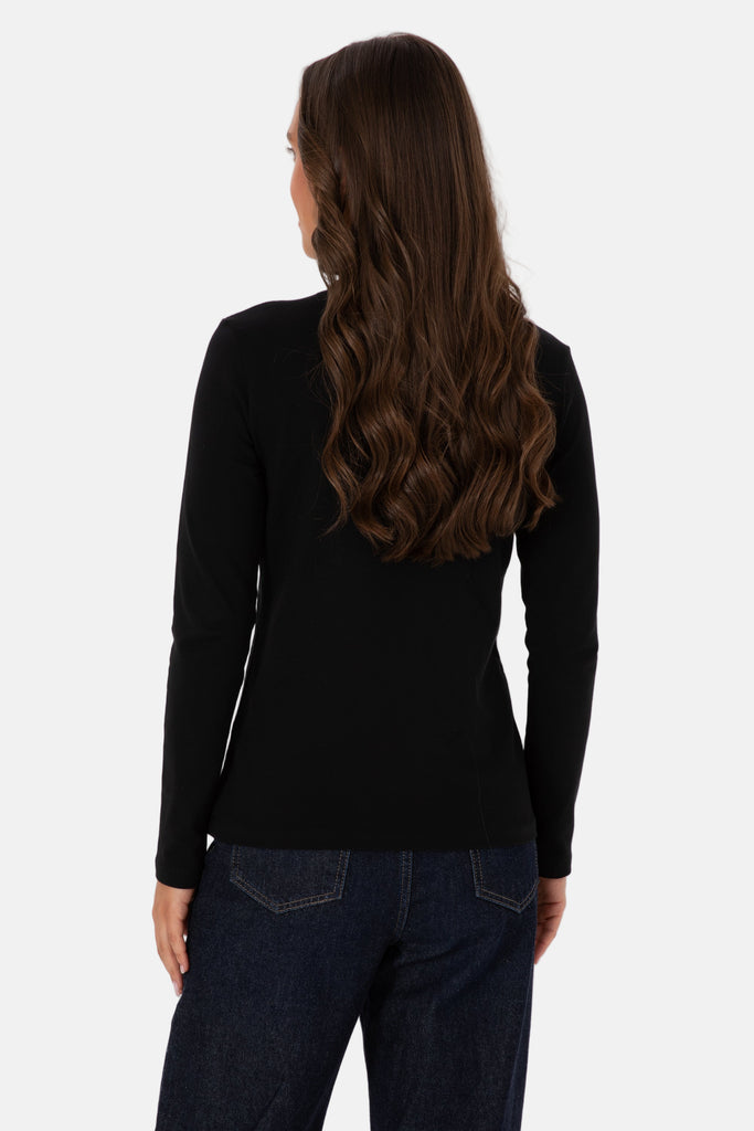 U.S. Polo Assn. crna ženska polo majica dugih rukava-[SKU]