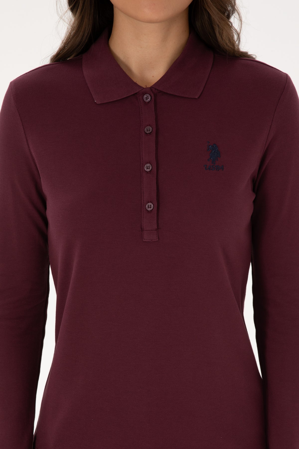 U.S. Polo Assn. bordo ženska polo majica dugih rukava modernog kroja
