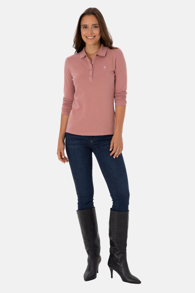 U.S. Polo Assn. roza ženska majica s dugim rukavima-[SKU]