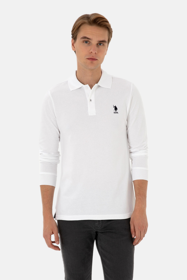 U.S. Polo Assn. bijela muška majica s dugim rukavima klasičnog kroja