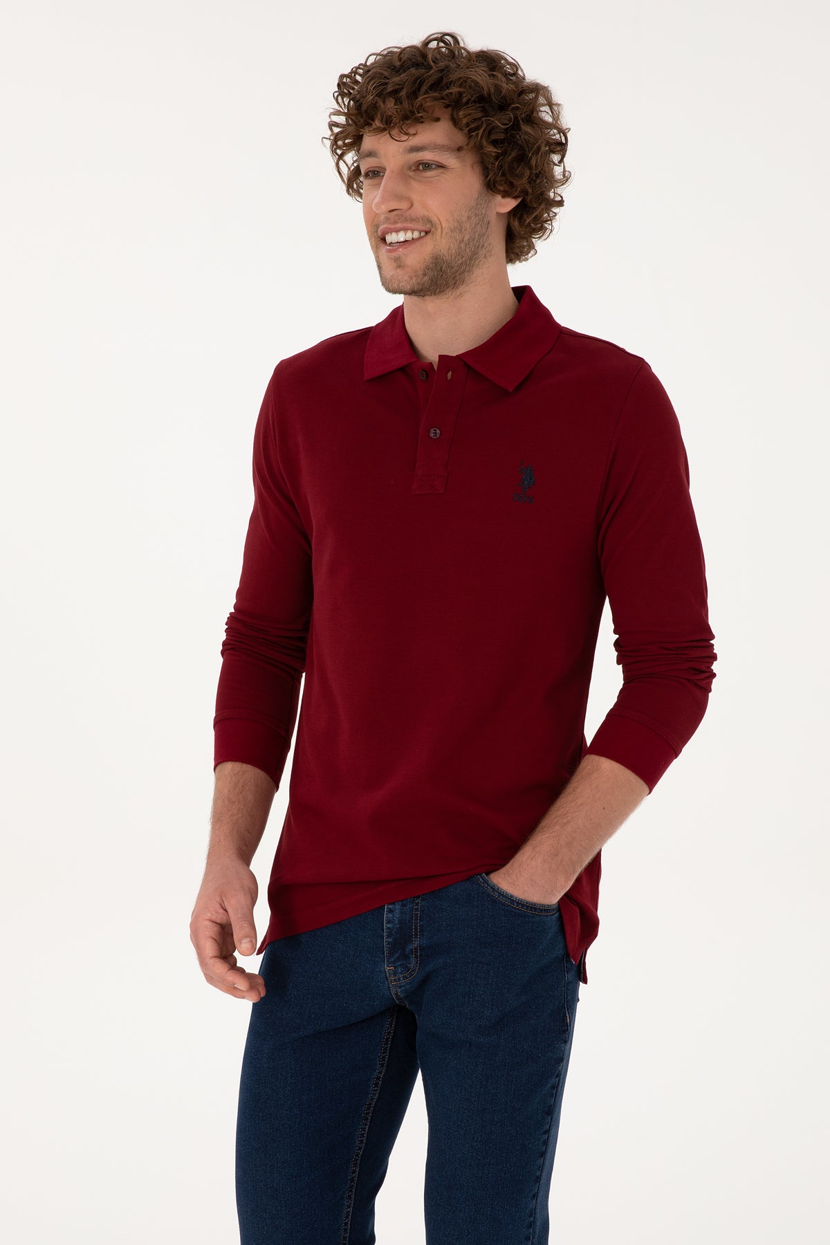 U.S. Polo Assn. bordo muška polo majica dugih rukava