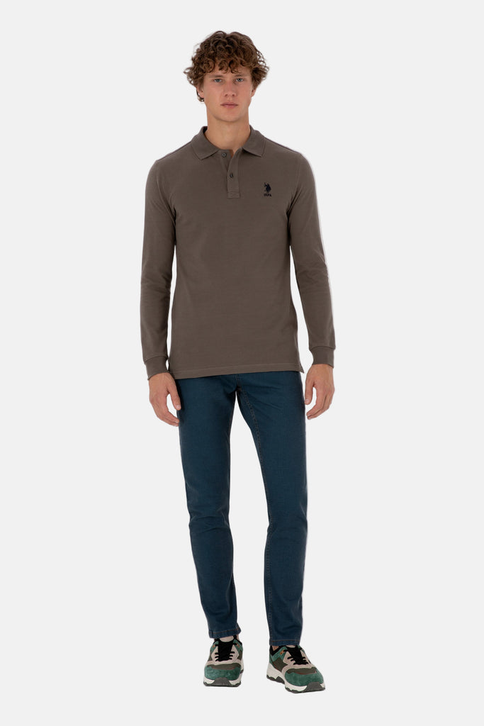 U.S. Polo Assn. smeđa muška majica dugih rukava-[SKU]