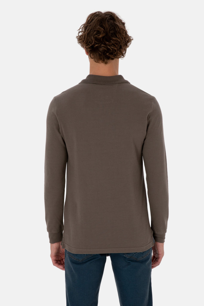 U.S. Polo Assn. smeđa muška majica dugih rukava-[SKU]