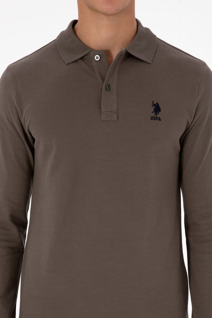 U.S. Polo Assn. smeđa muška majica dugih rukava-[SKU]