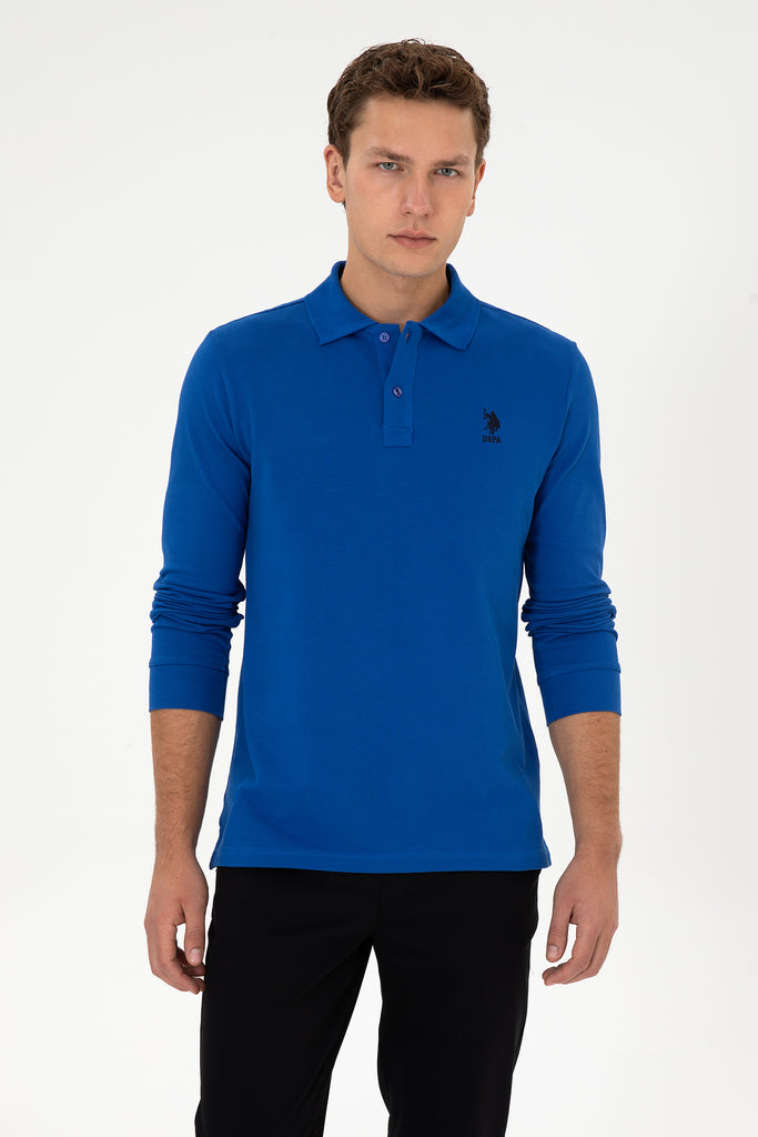 U.S. Polo Assn. plava muška polo majica dugih rukava-[SKU]