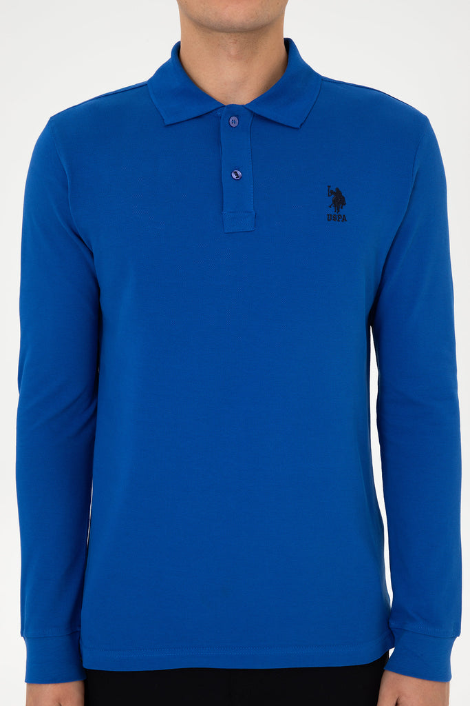 U.S. Polo Assn. plava muška polo majica dugih rukava-[SKU]
