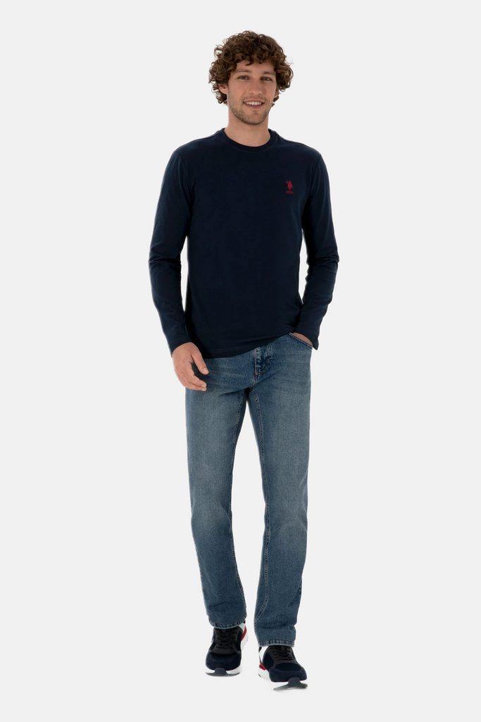 U.S. Polo Assn. teget plava muška majica dugih rukava-[SKU]