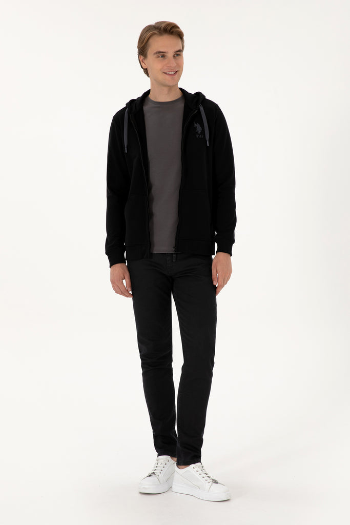 U.S. Polo Assn. crna muška dukserica sa kapuljačom-[SKU]