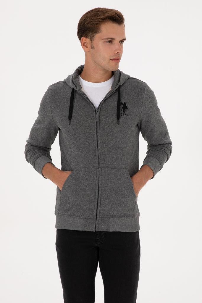 U.S. Polo Assn. siva muška dukserica sa kapuljačom-[SKU]