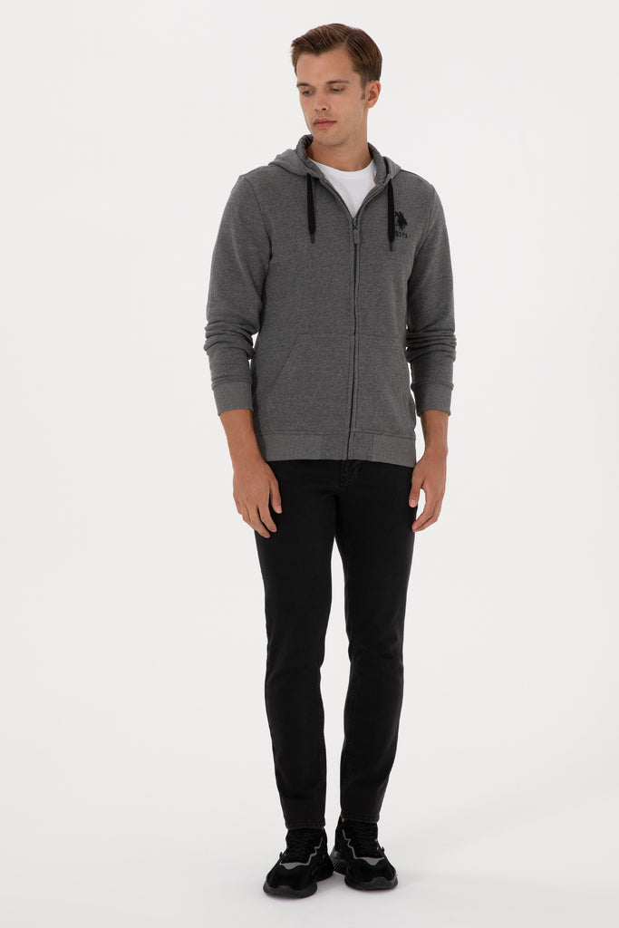 U.S. Polo Assn. siva muška dukserica sa kapuljačom-[SKU]