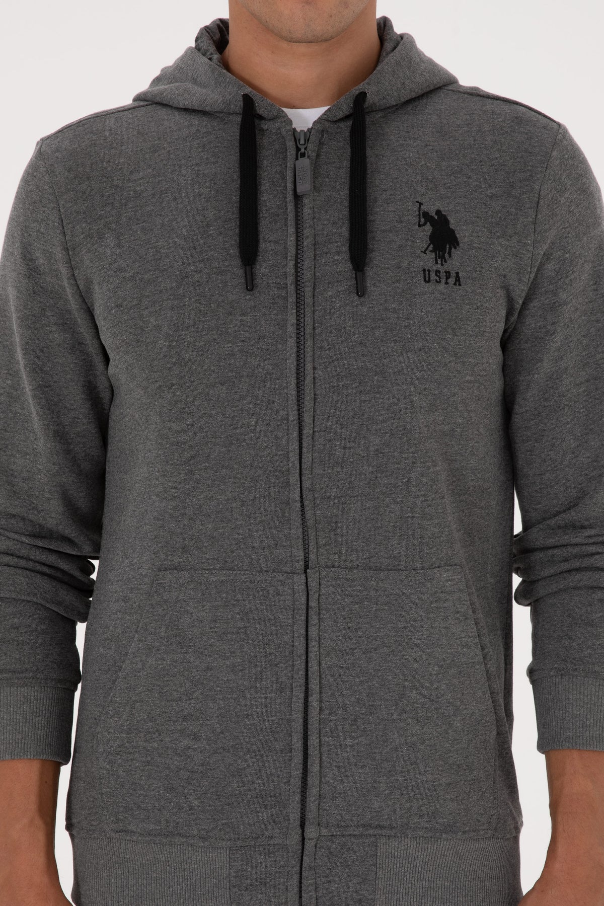 U.S. Polo Assn. siva muška dukserica sa kapuljačom