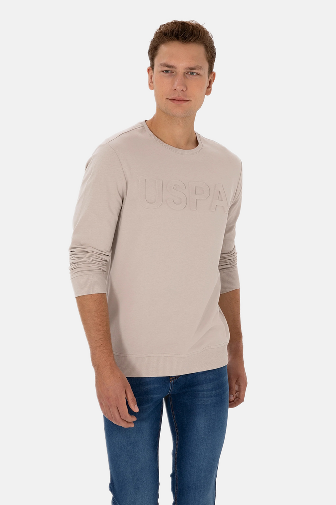 U.S. Polo Assn. bež muška majica s teksturalnim detaljima-[SKU]