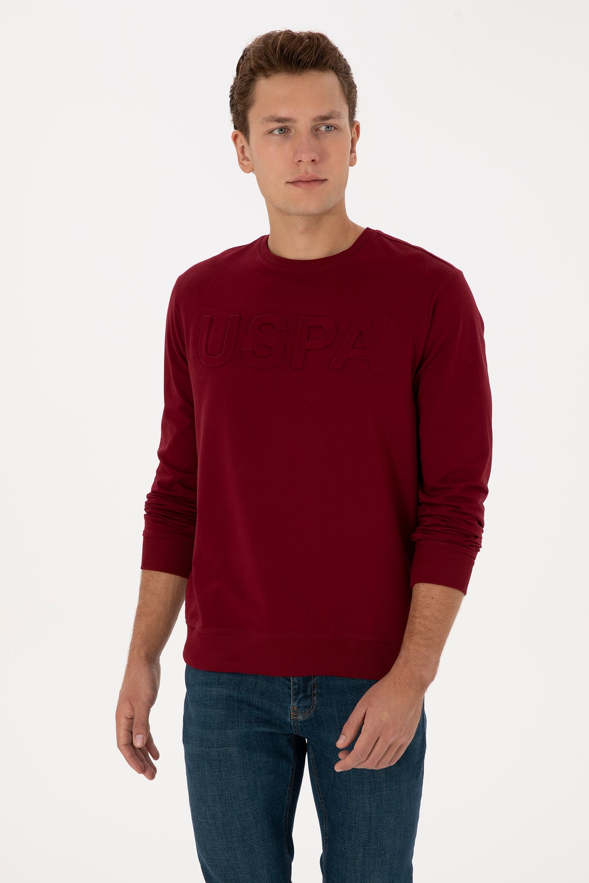 U.S. Polo Assn. bordo muška majica dugih rukava s reljefnim logotipom