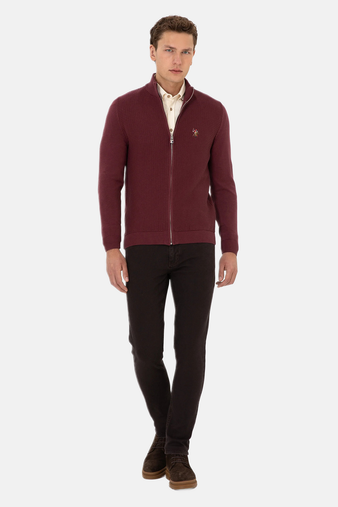 U.S. Polo Assn. crveni muški džemper sa rajsferšlusom-[SKU]