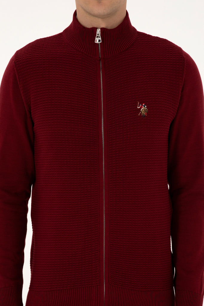 U.S. Polo Assn. bordo muški džemper sa rajsferšlusom-[SKU]