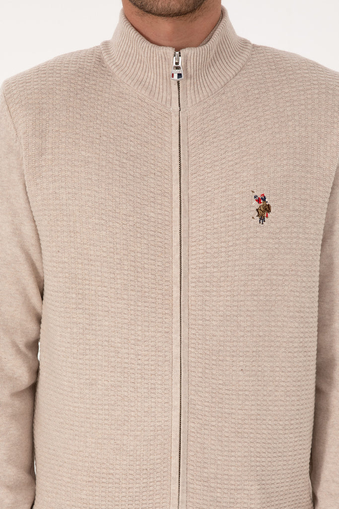 U.S. Polo Assn. bež muški džemper sa rajsferšlusom-[SKU]