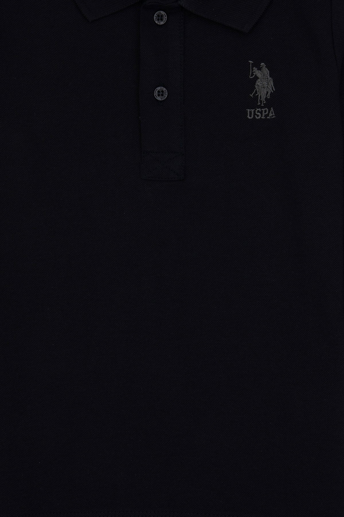 U.S. Polo Assn. crna majica za dječake dugih rukava s polo kragnom
