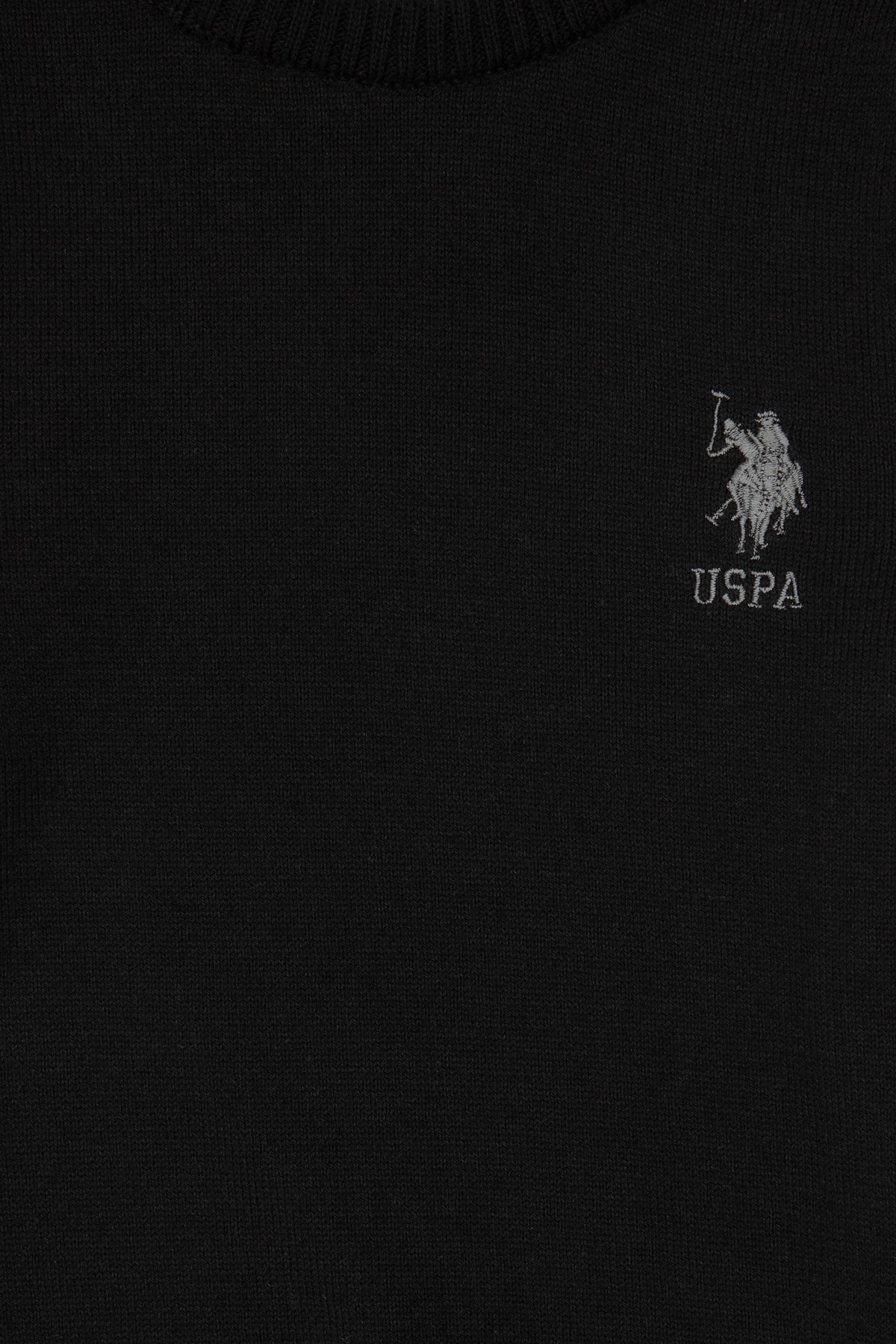 U.S. Polo Assn. crni džemper za dječake s okruglim izrezom i vezom logotipa