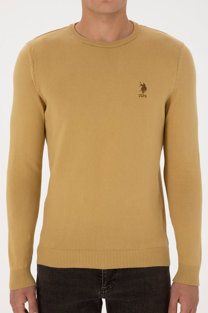 U.S. Polo Assn. smeđi muški džemper okrugli vrat-[SKU]