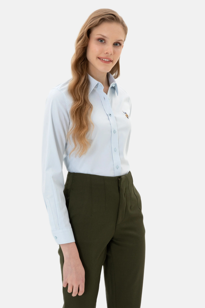 U.S. Polo Assn. svijetlo plava ženska košulja dugih rukava-[SKU]