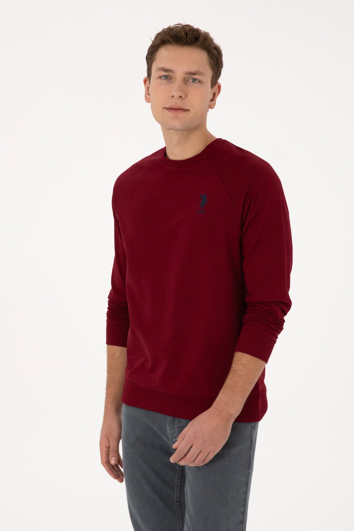 U.S. Polo Assn. bordo muška majica s okruglim izrezom