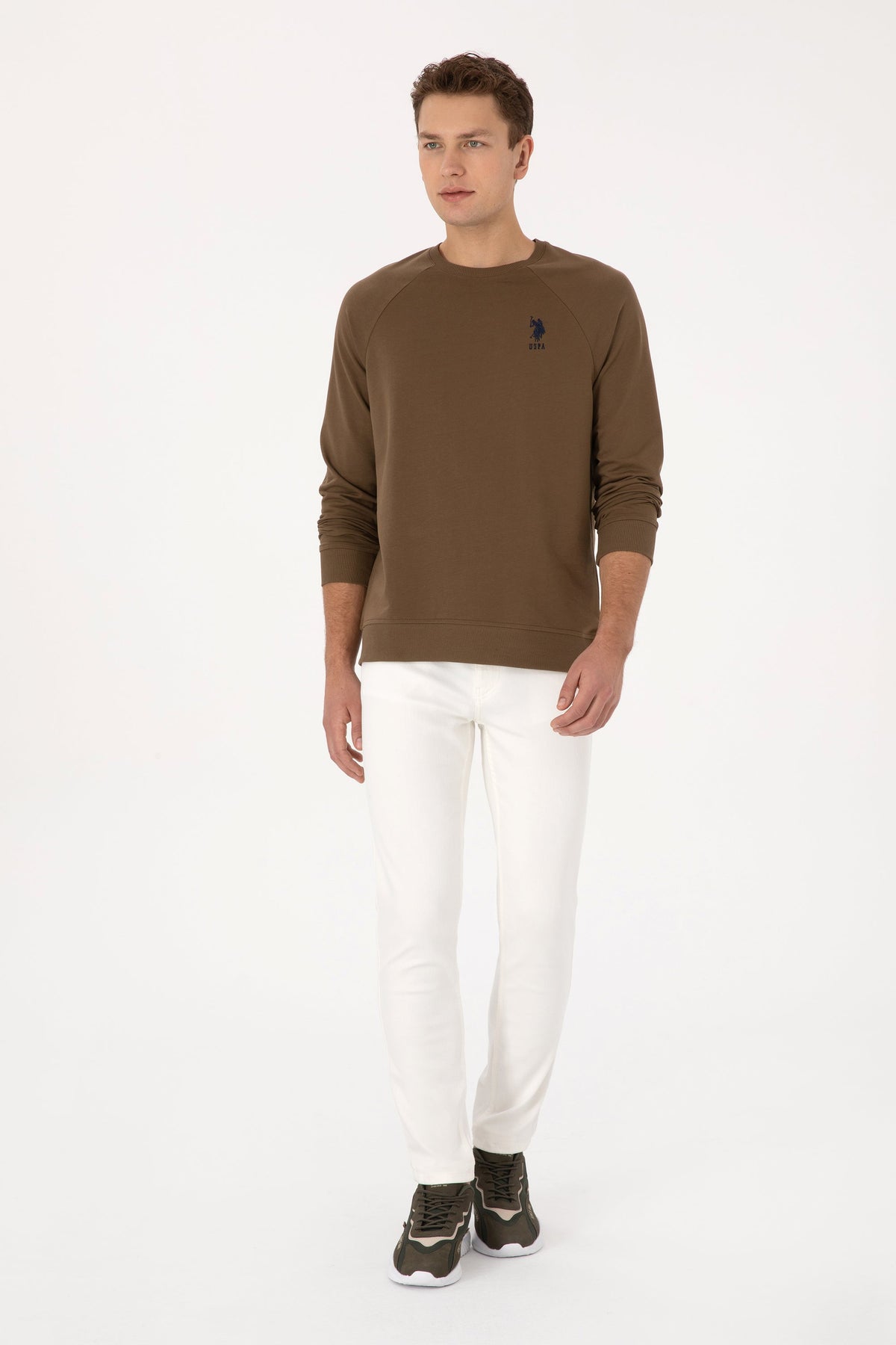U.S. Polo Assn. khaki muška majica s dugim rukavima