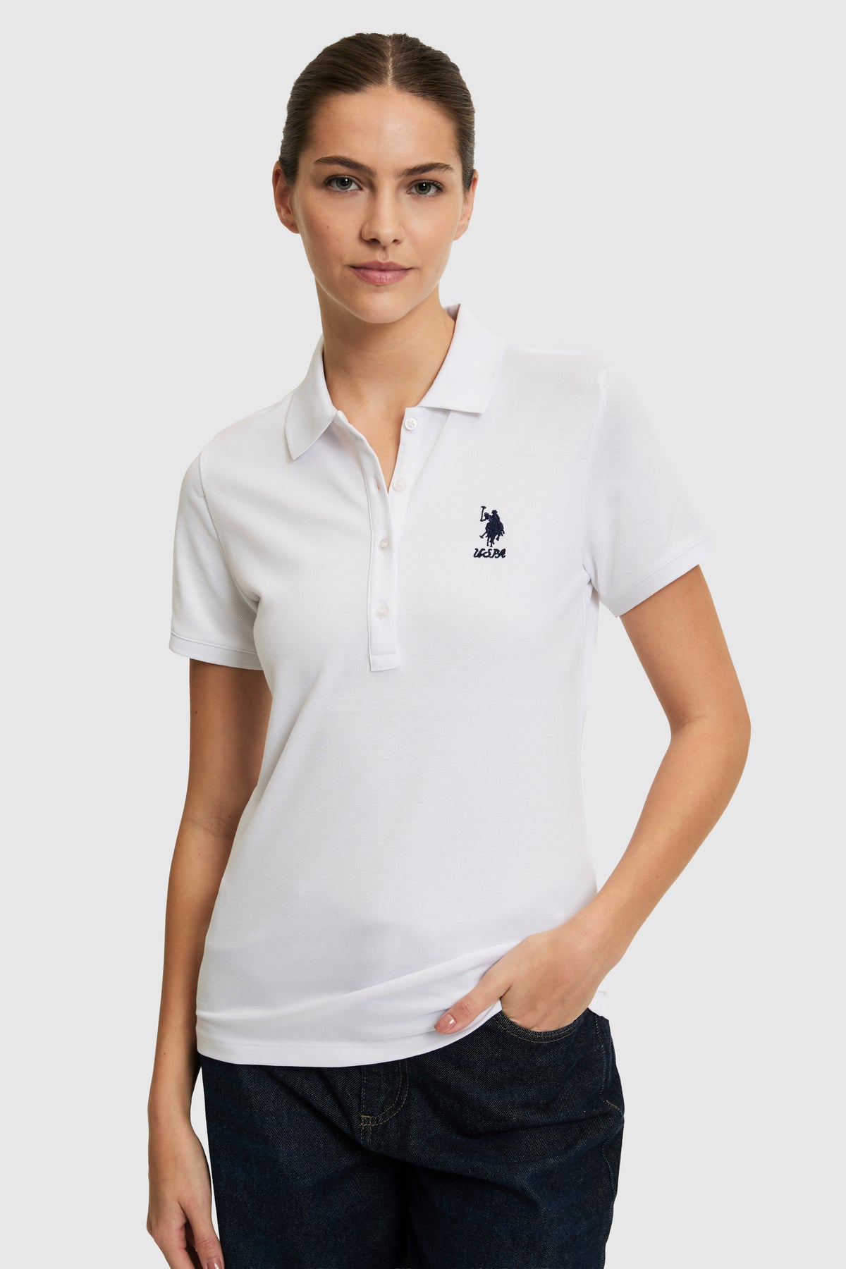 U.S. Polo Assn. bijela ženska polo majica kratkih rukava